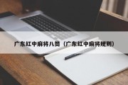 广东红中麻将八筒（广东红中麻将规则）