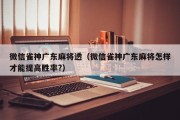 微信雀神广东麻将透（微信雀神广东麻将怎样才能提高胜率?）
