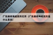 广东麻将海底捞月杠开（广东麻将海底捞月是什么意思）