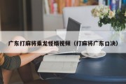广东打麻将乘龙怪婿视频（打麻将广东口决）
