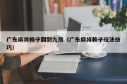 广东麻将赖子翻到九筒（广东麻将赖子玩法技巧）