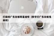 打麻将广东白板哥是谁呀（教学打广东白板鬼麻将）
