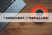 广东麻将怎么看技巧（广东麻将怎么才算赢）