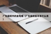 广东麻将中的金龟婿（广东麻将金币有什么用）
