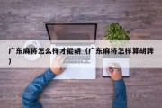 广东麻将怎么样才能胡（广东麻将怎样算胡牌）