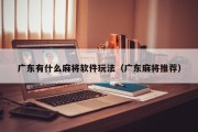 广东有什么麻将软件玩法（广东麻将推荐）