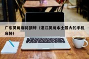 广东吴川麻将猜牌（湛江吴川本土最大的手机麻将）